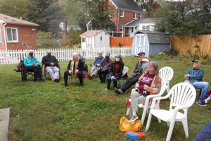 Audience in the backyard