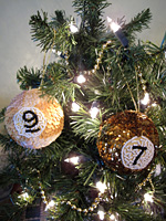 Billiard Ball Christmas Ornaments