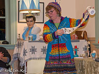 Here I am, in all my tacky glory, as host of the Tacky Treasures Road Show
